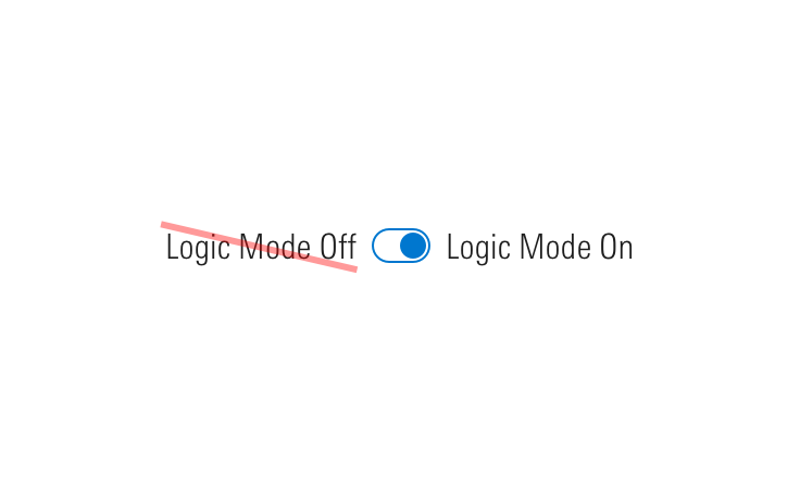 Example improperly using two labels to describe a switch.