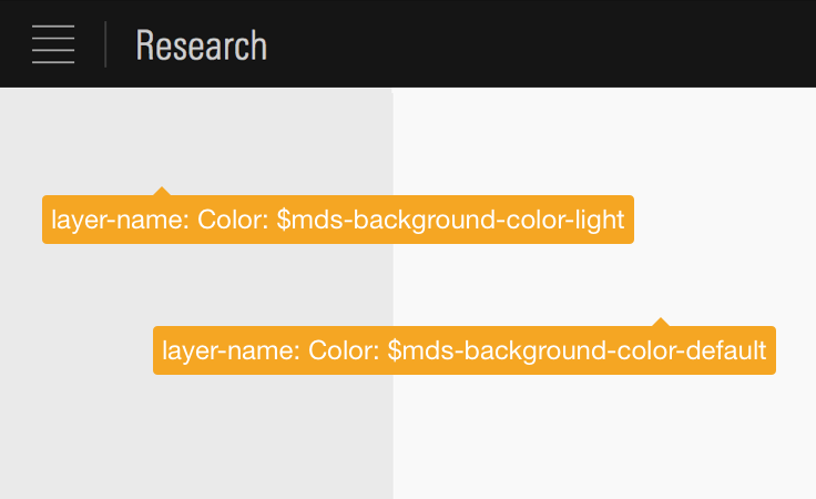 Example of color specs using MDS constants.