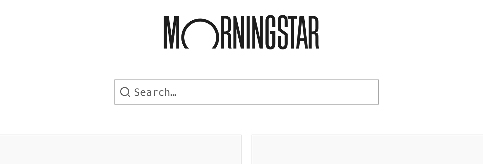 An example of global search centered below the Morningstar logo at the top of a page.