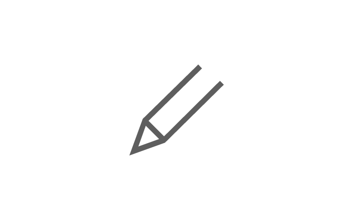 Pencil icon drawn with minimal detail.