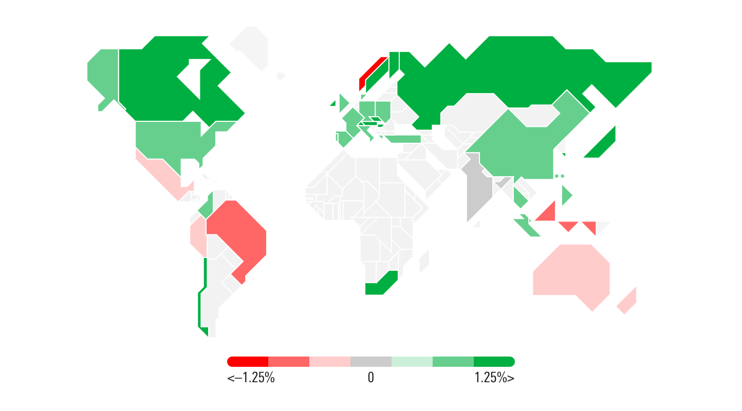 Example of creating a tint based color scale for the geographic map's legend.