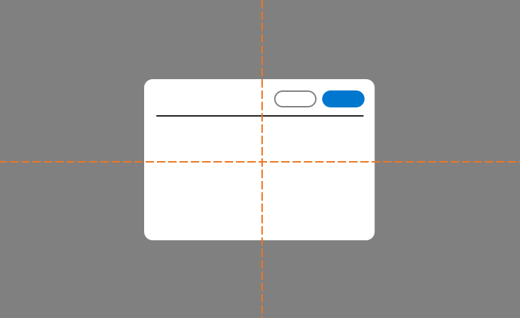 Diagram of the horizontal and vertical centering of a modal in the viewport.