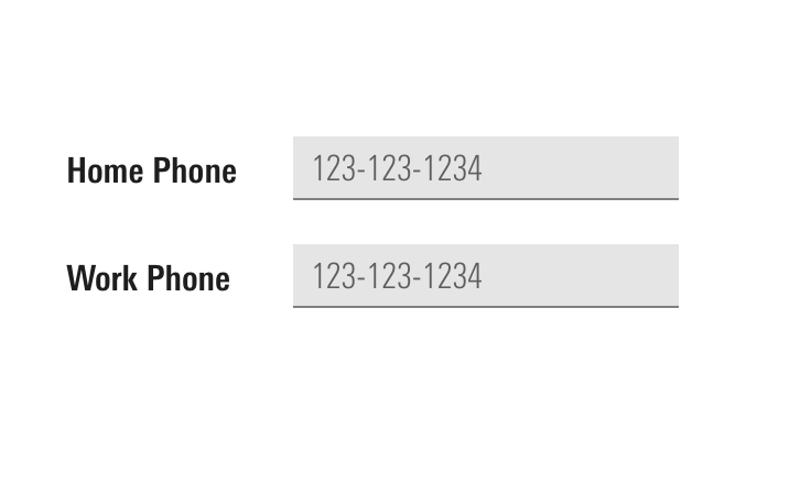 An example of a form with labels placed improperly to the left of inputs.